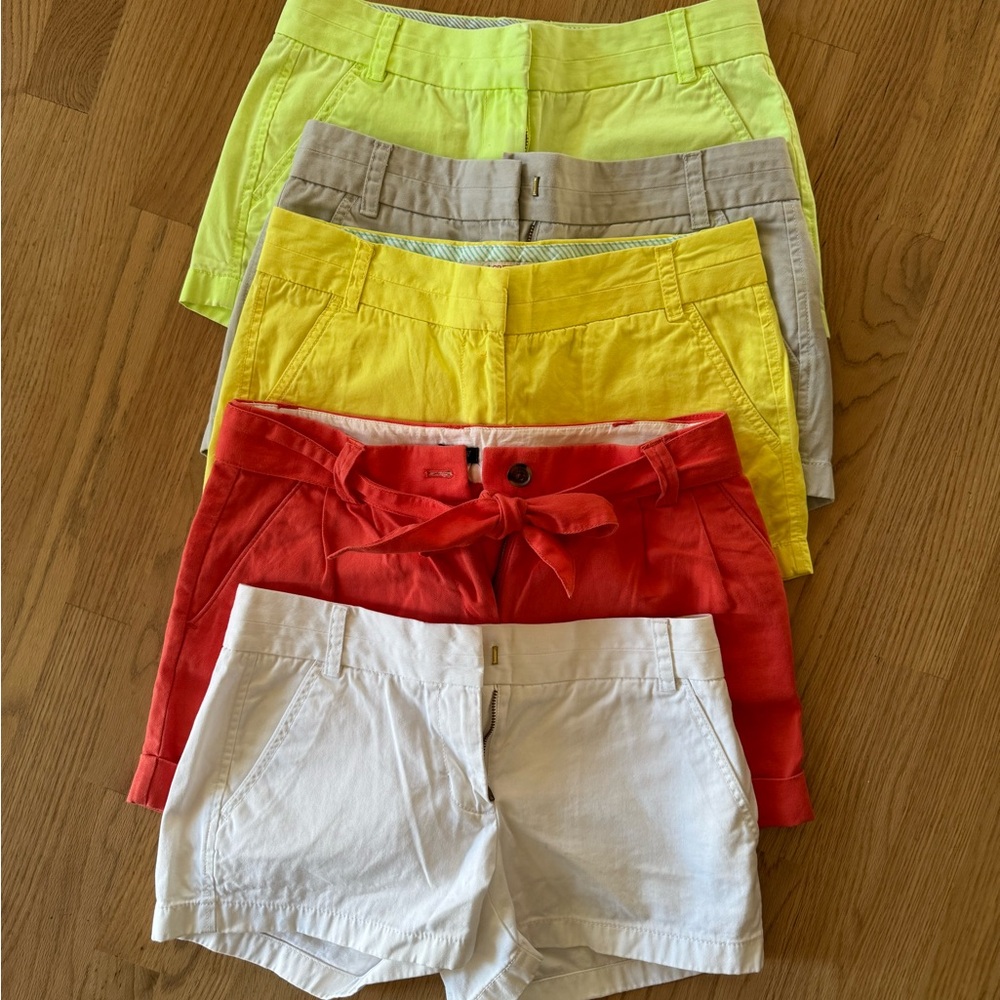 5 pair of JCrew Chino shorts 3-3.5” inseam, size 2